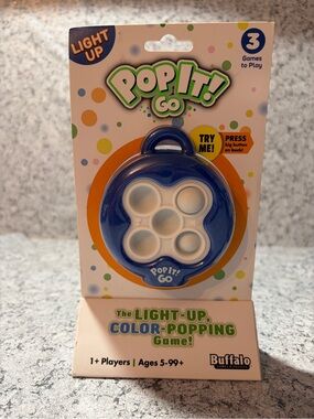 Buffalo Games Pop It! Go!! handheld electronic game.